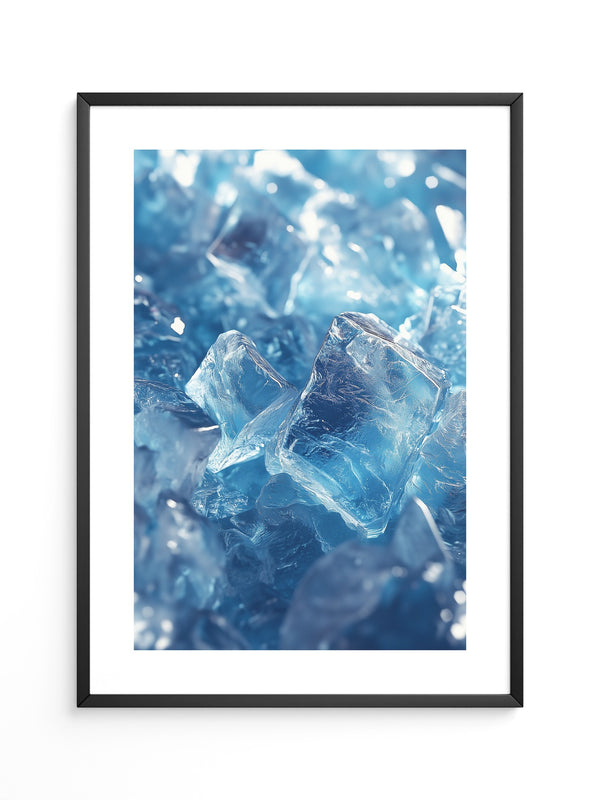 Eiswürfel Nahaufnahme blau