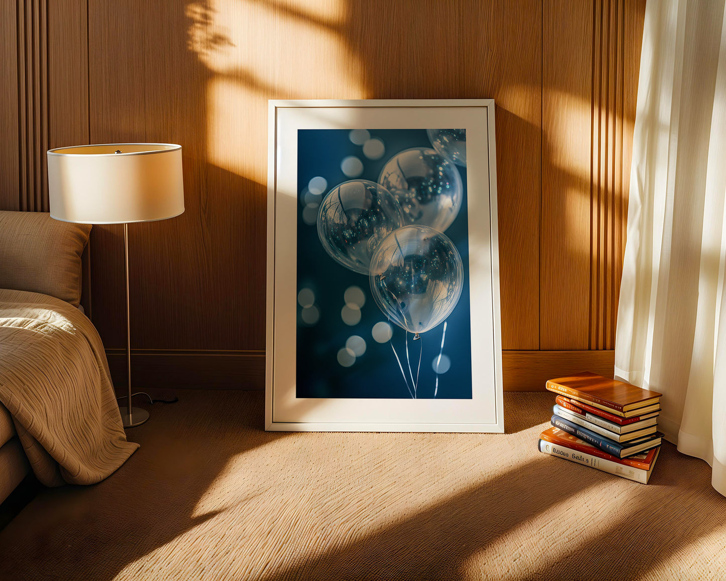 Glanzballons Blau Bokeh