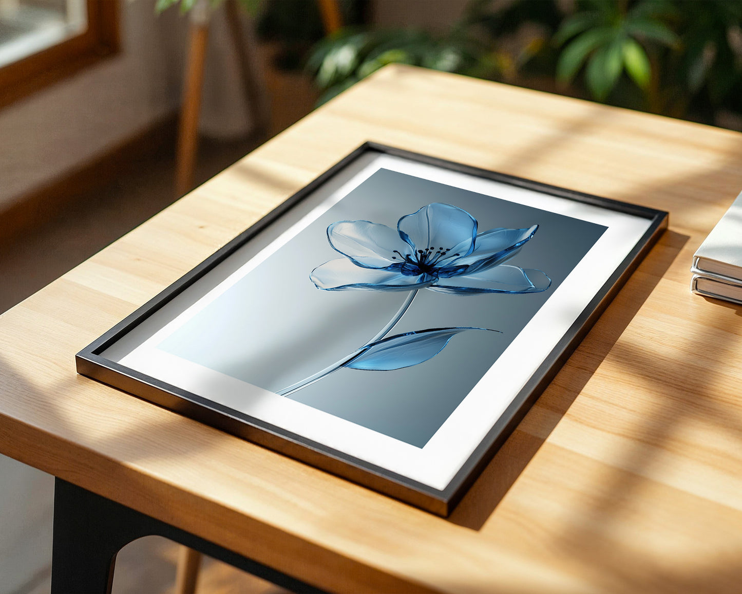 Blume Glasoptik Blau