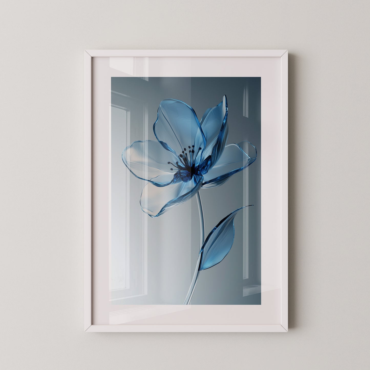 Blume Glasoptik Blau