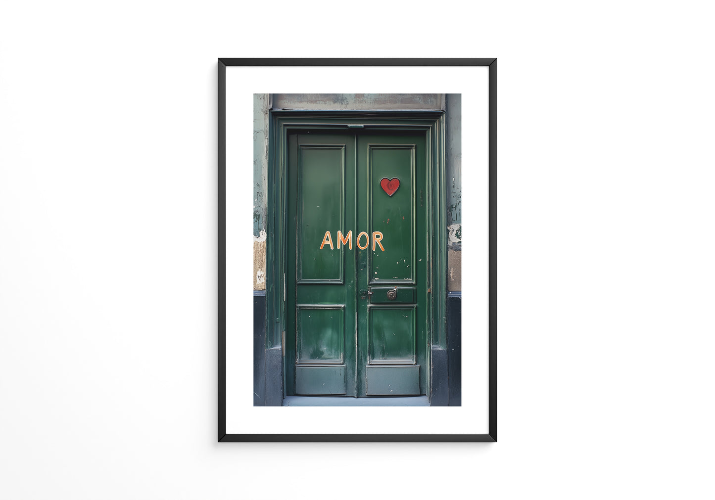 Grüne Tür Herz Amor