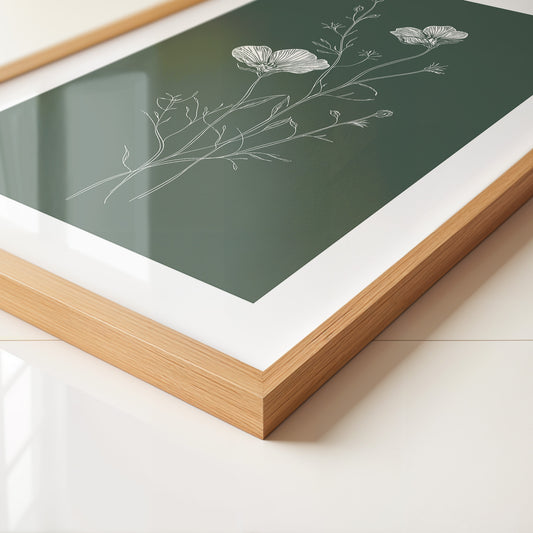 Florale Zeichnung grünweiß