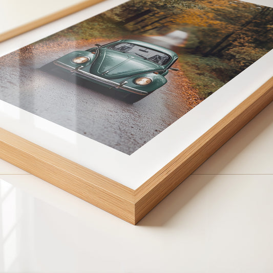 Grüner Käfer Herbststraße