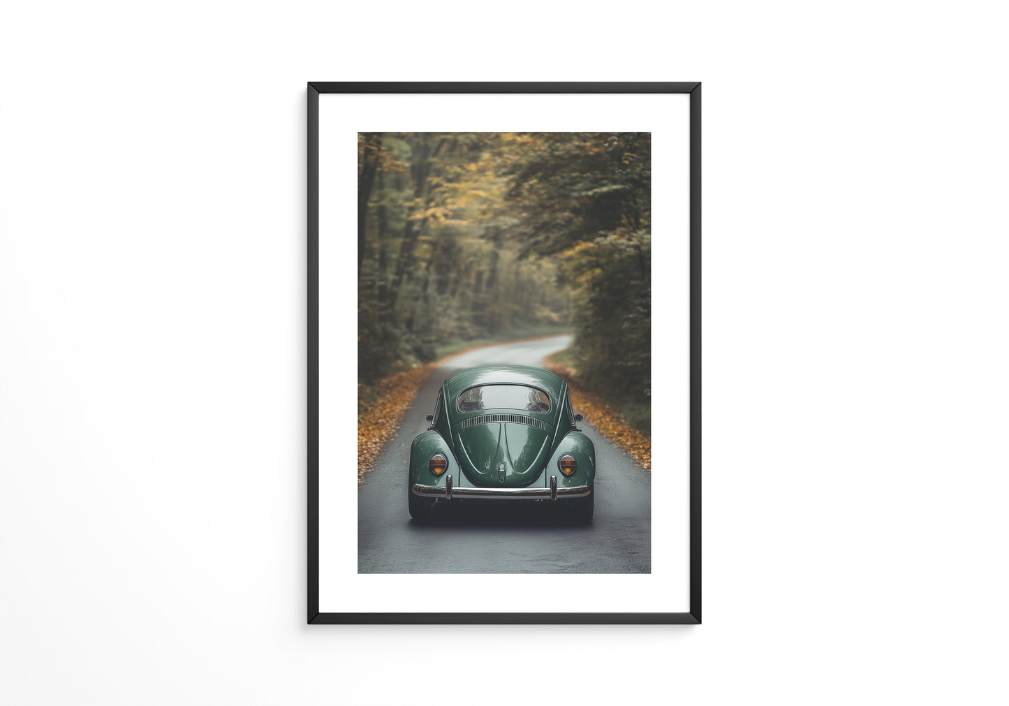 Grüner Käfer Waldstraße Vintage
