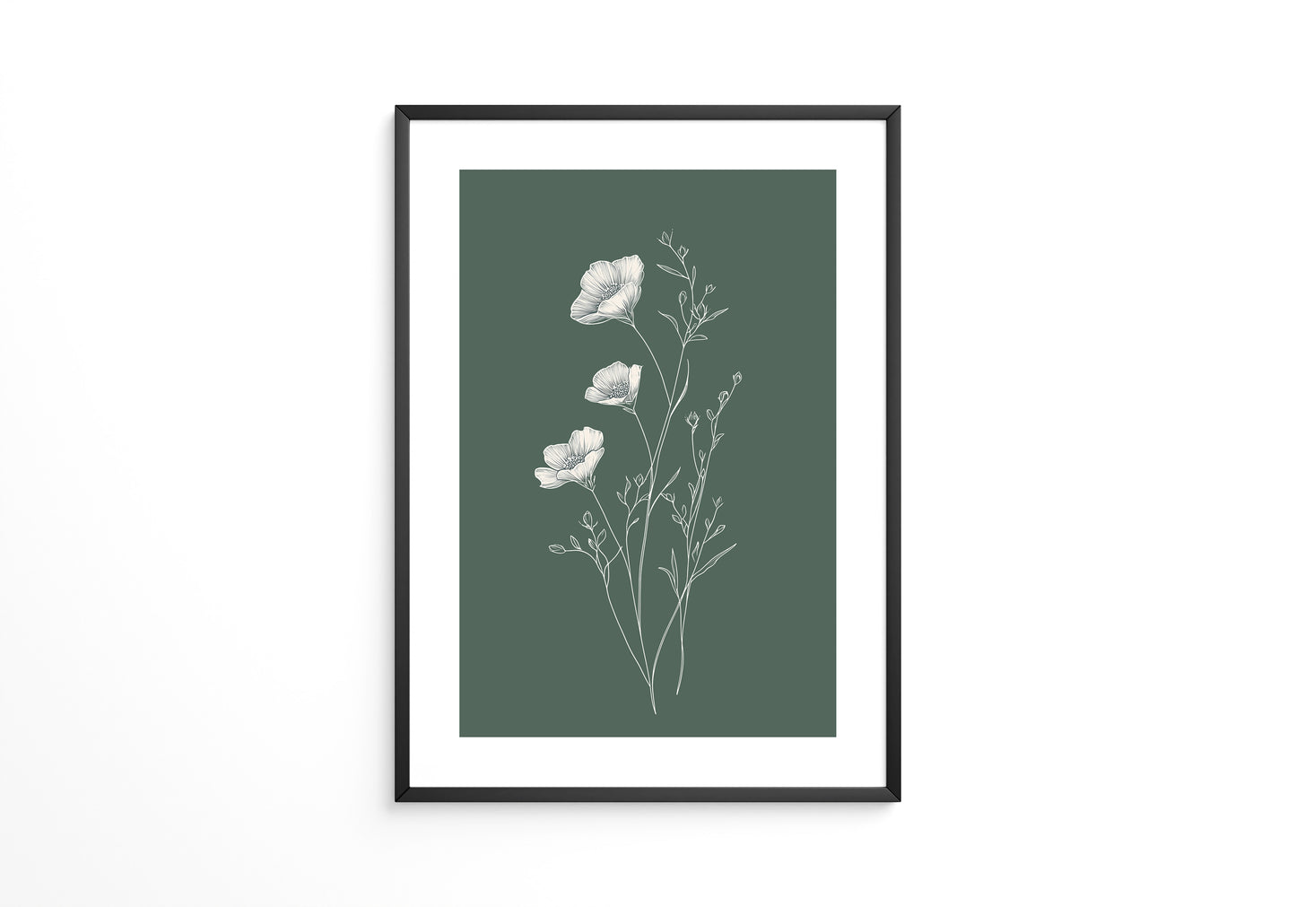 Blumen Illustration grün