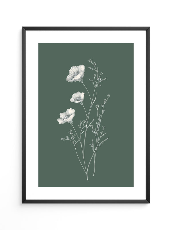 Blumen Illustration grün