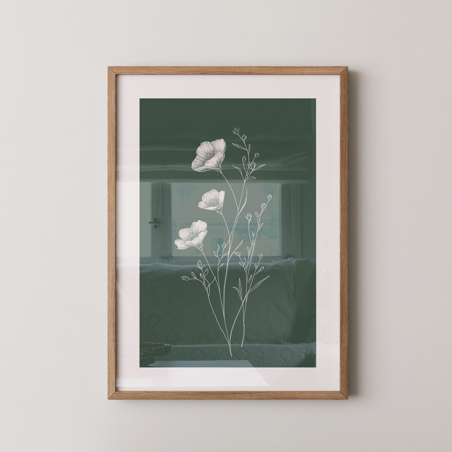 Blumen Illustration grün
