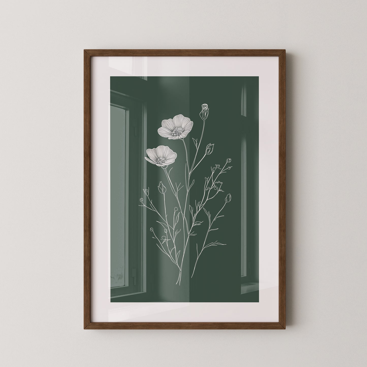 Blumen Skizze auf Grün