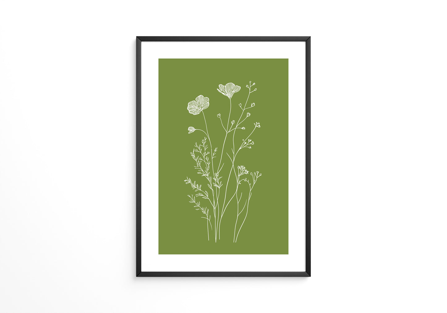 Weiße Blumen grün