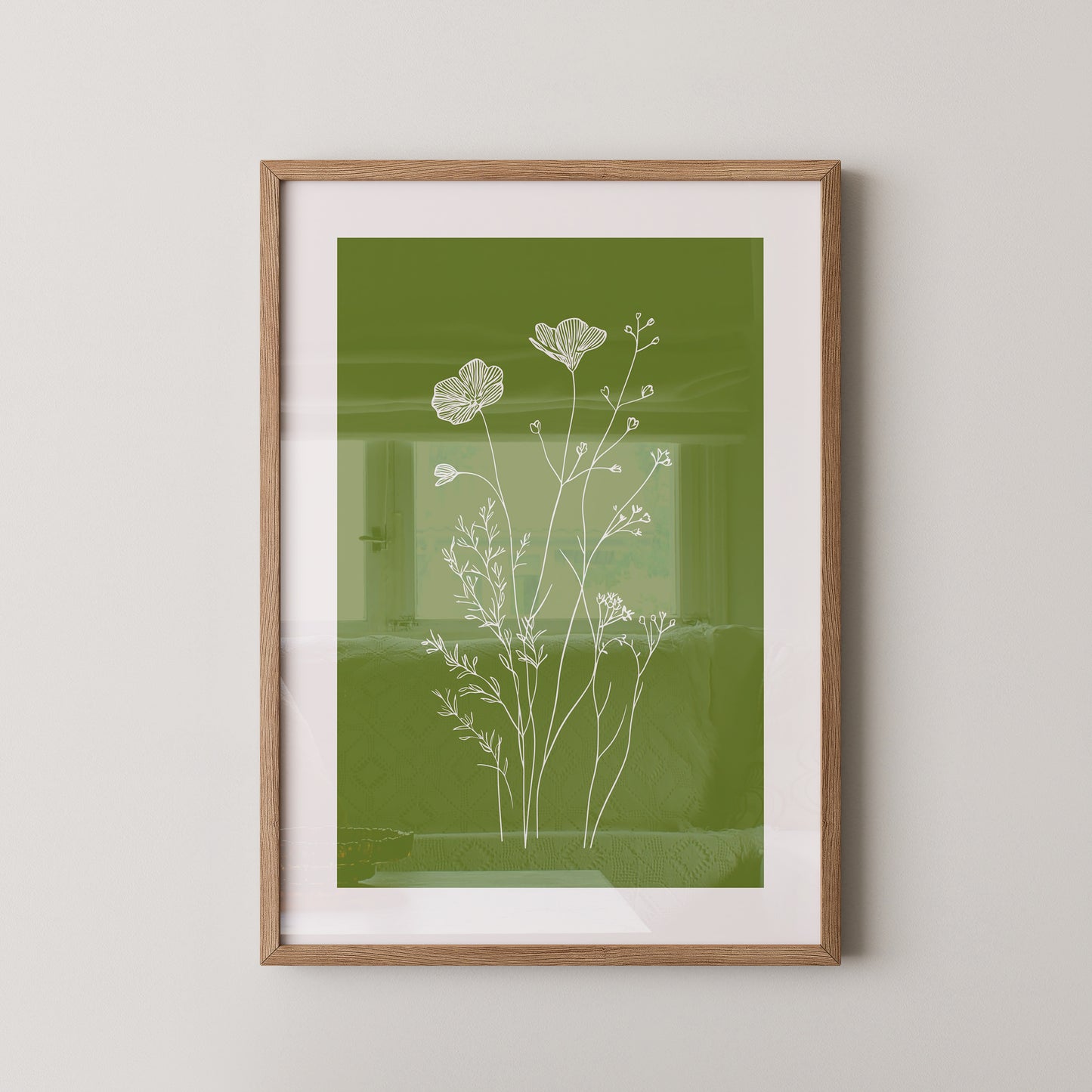 Weiße Blumen grün
