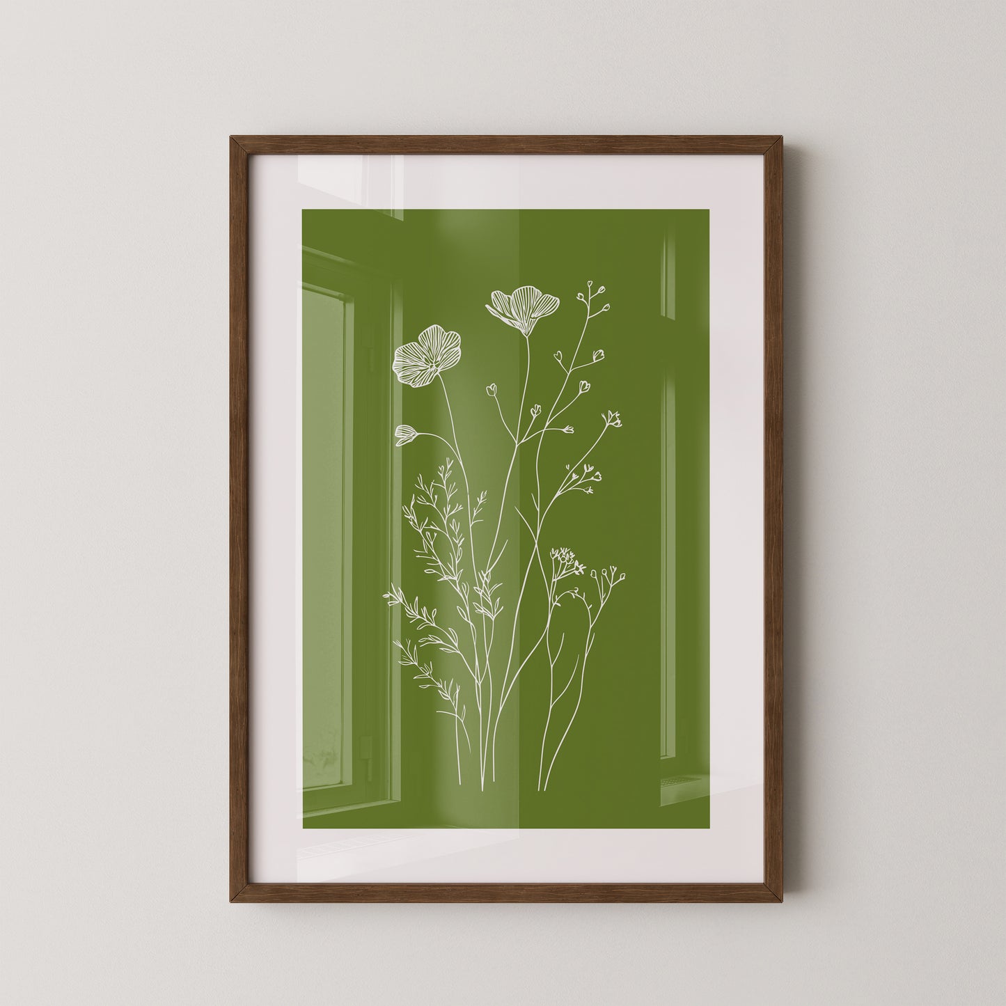 Weiße Blumen grün