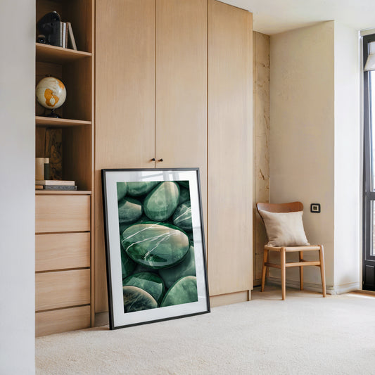 Grüne Steine glänzend