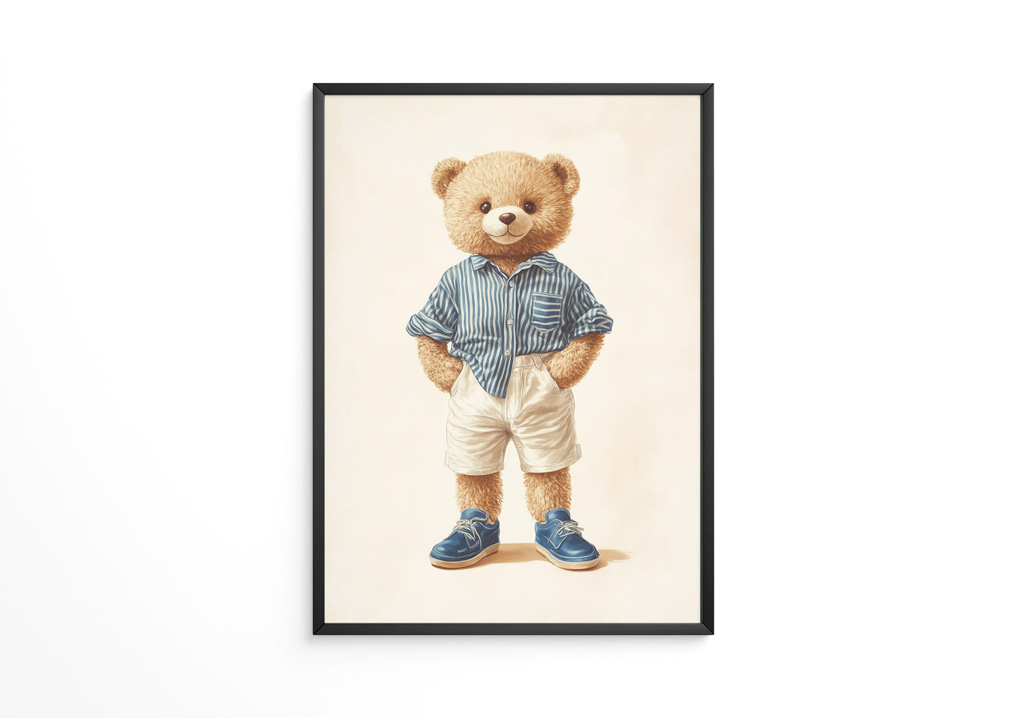 Teddybär Streifenhemd Retro