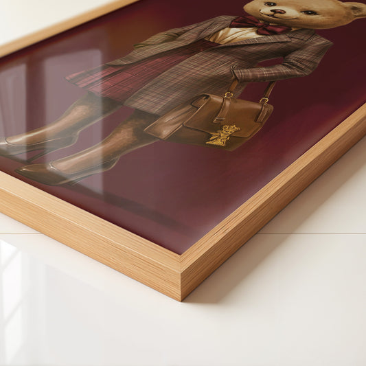 Teddy im Karomantel Retro-Chic