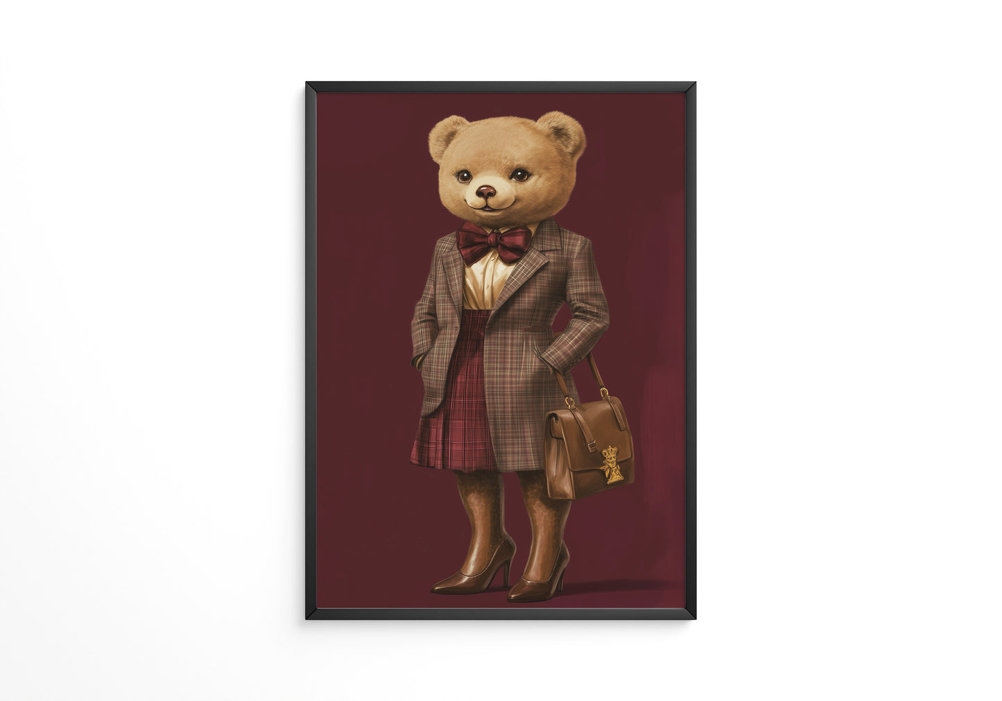 Teddy im Karomantel Retro-Chic