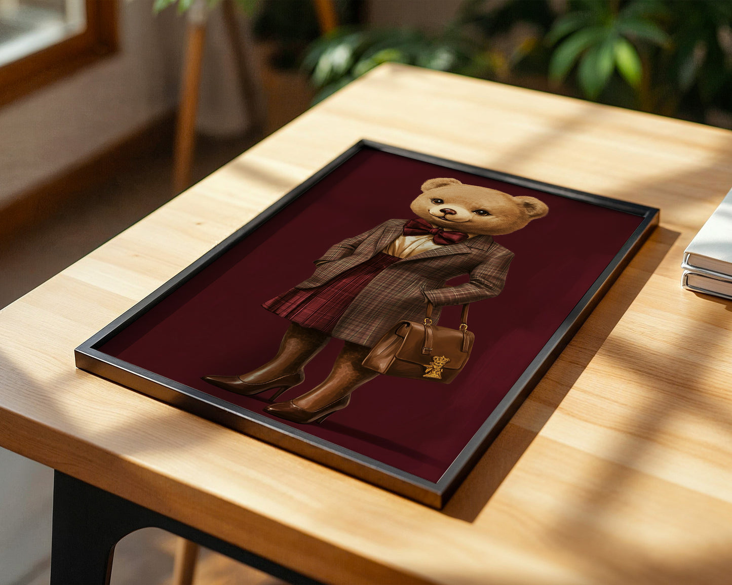 Teddy im Karomantel Retro-Chic