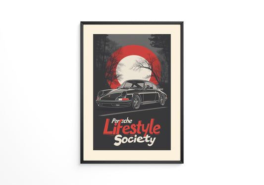 Porsche 911 Retro Sonnenuntergang