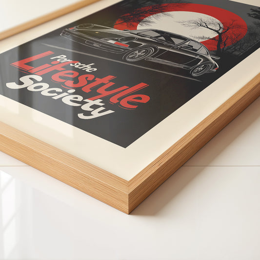 Porsche 911 Retro Sonnenuntergang