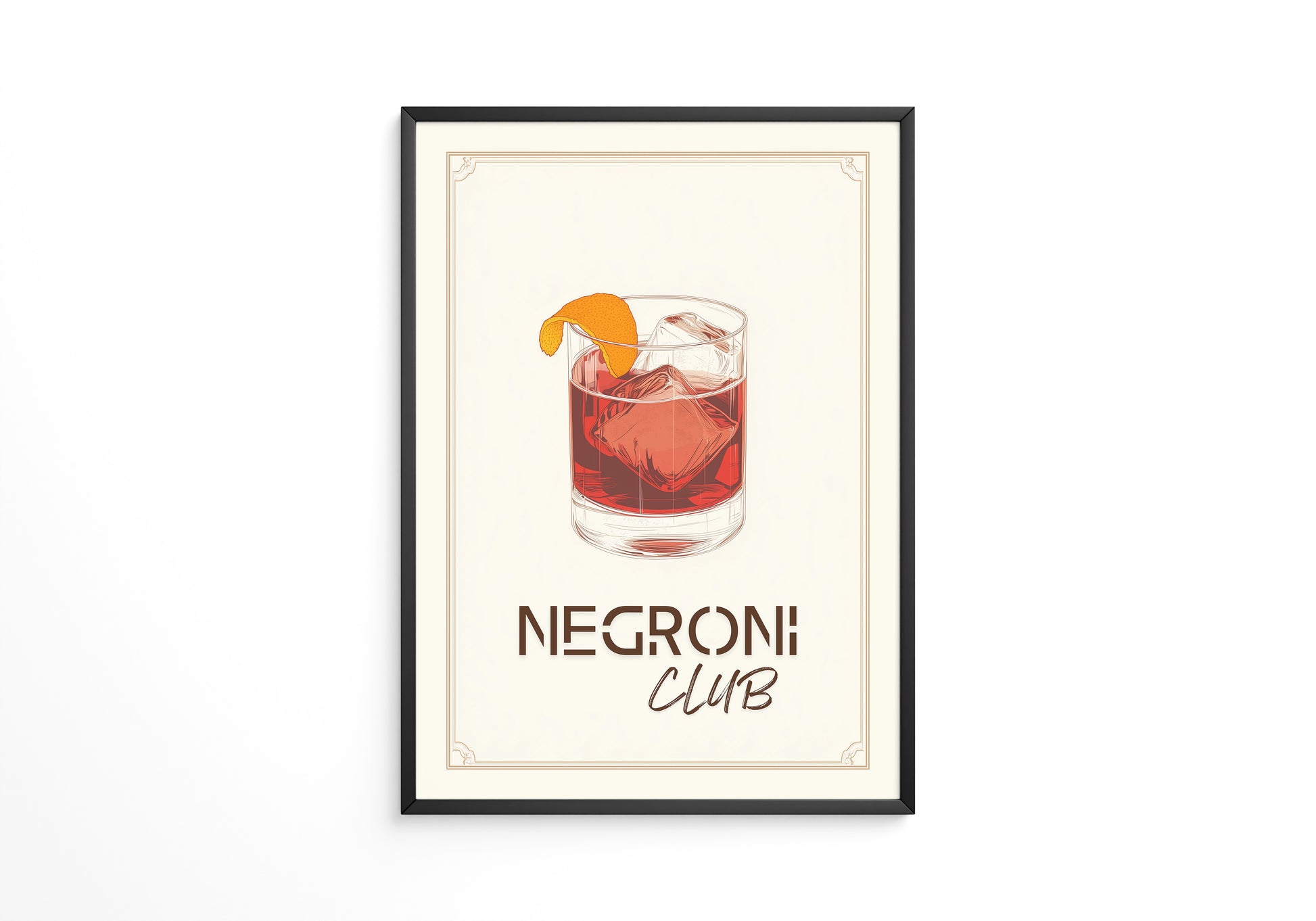 Negroni Drink Illustration Retro