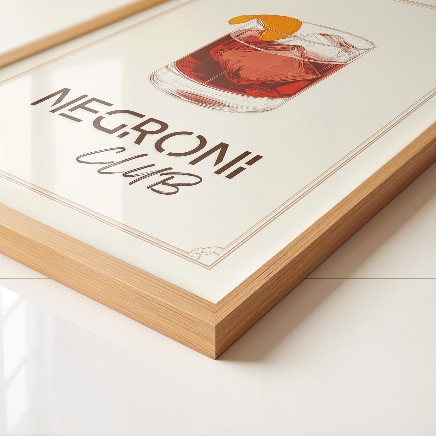 Negroni Drink Illustration Retro