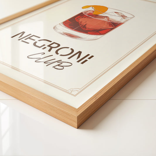 Negroni Drink Illustration Retro