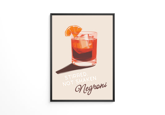 Negroni Cocktail Illustration Orange