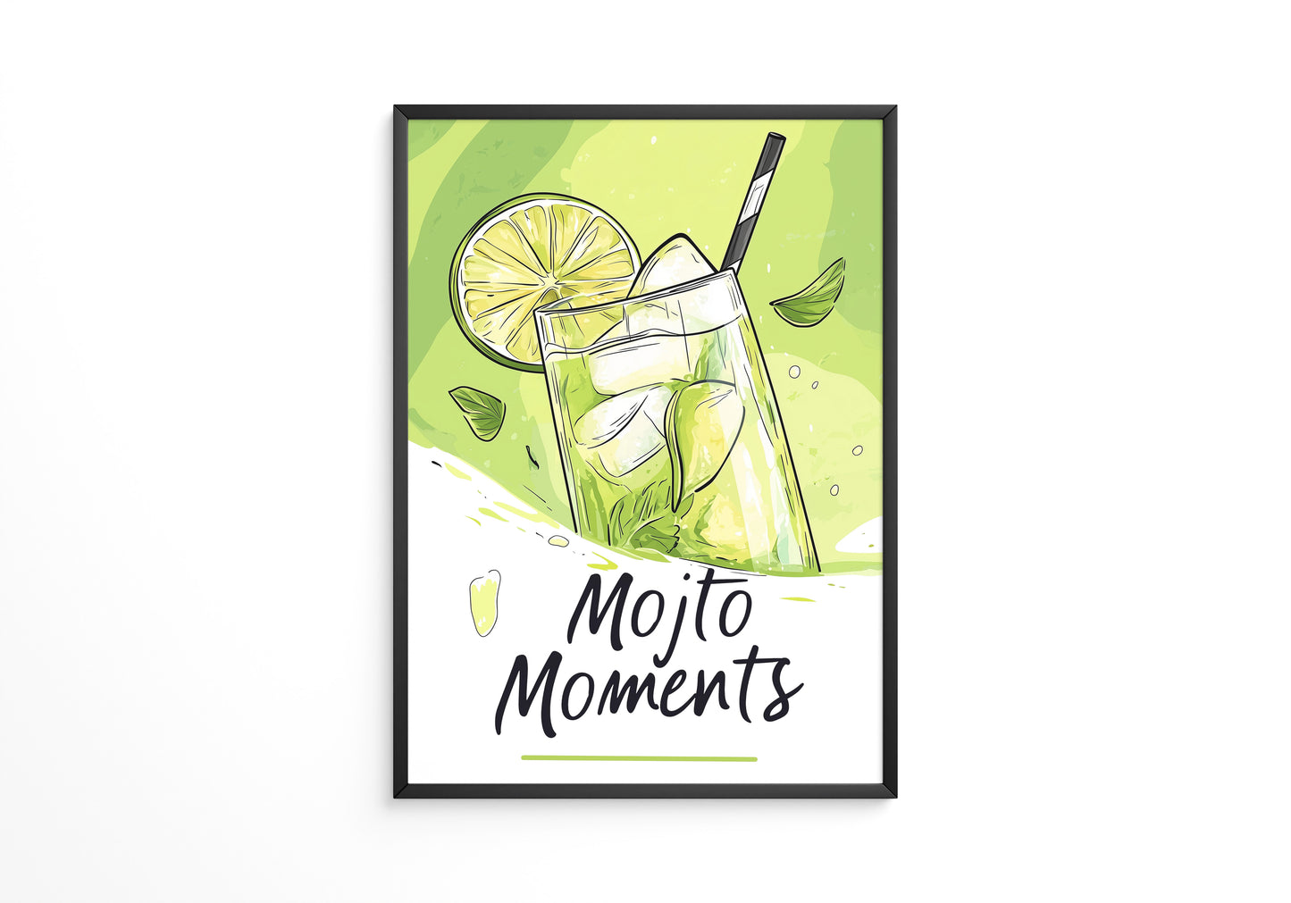 Mojito Glas Illustration Grün