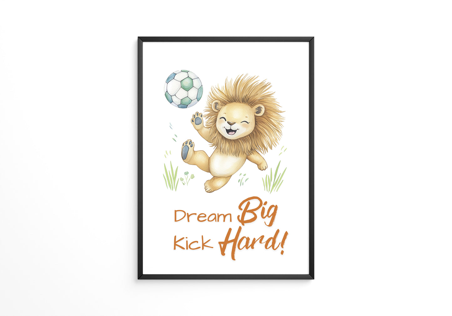 Löwenkicker Illustration Fußballspaß