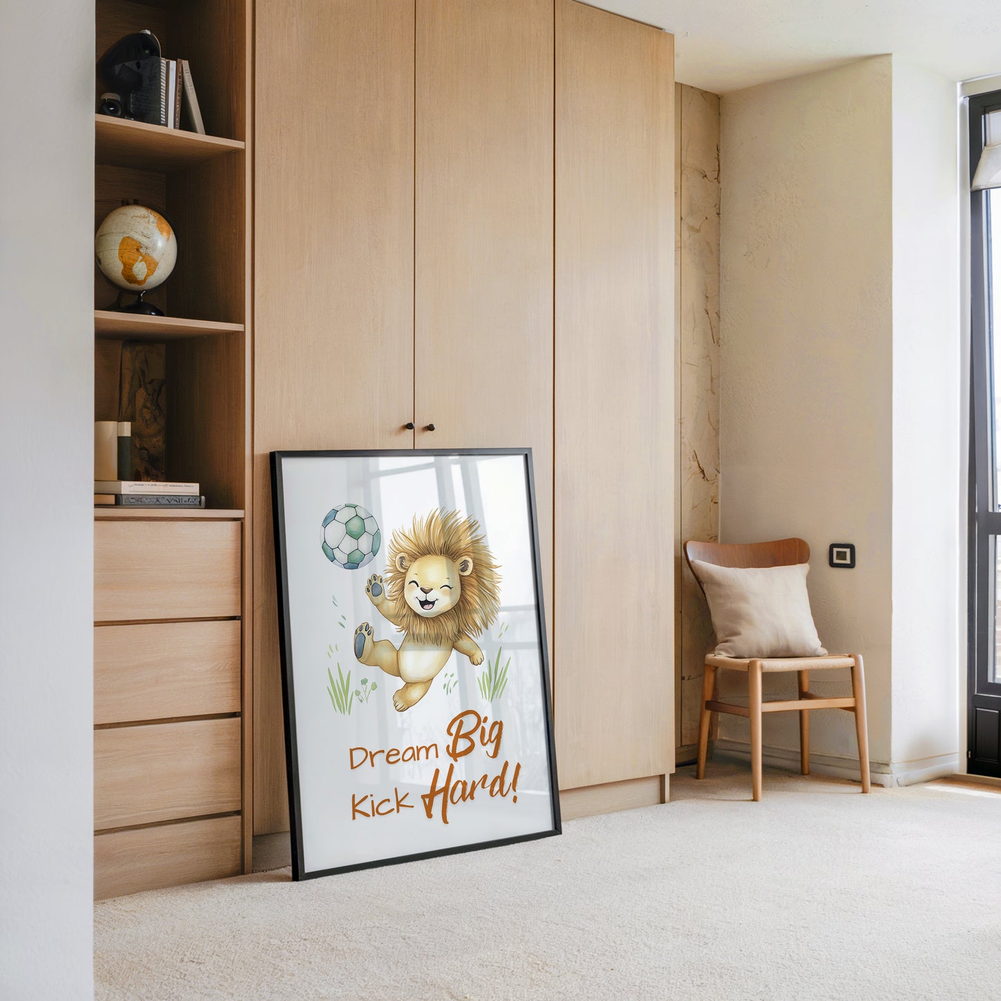 Löwenkicker Illustration Fußballspaß