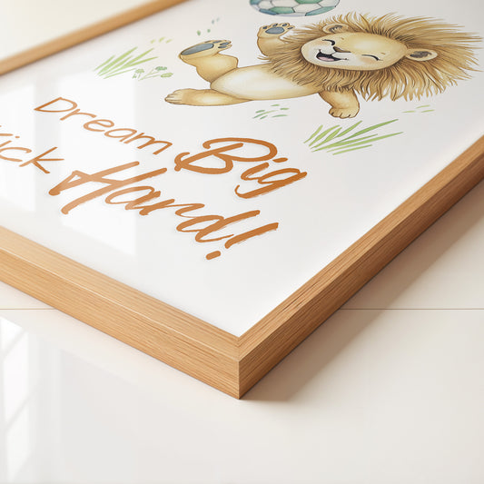 Löwenkicker Illustration Fußballspaß