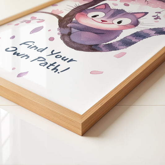 Katze Kirschbaum Aquarell