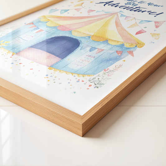 Zirkuszelt Aquarell Pastellfarben