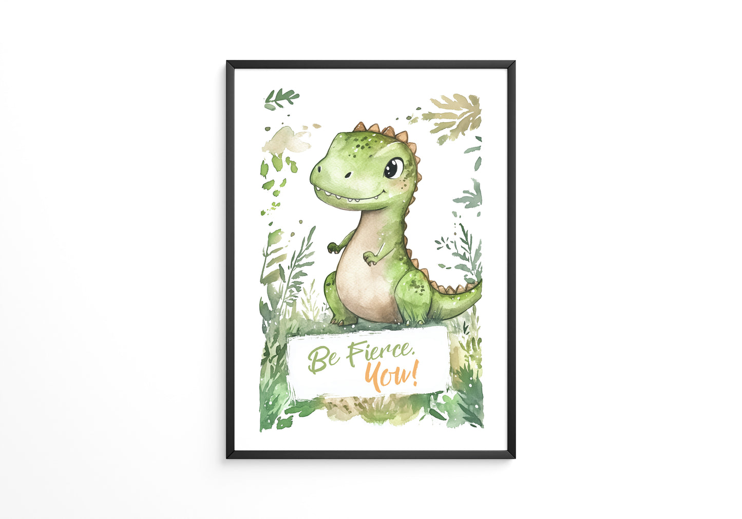 Dino Aquarell grün verspielt
