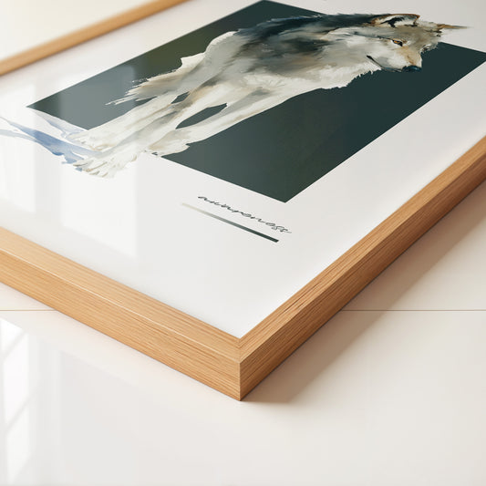 Wolf Aquarell Kunstwerk