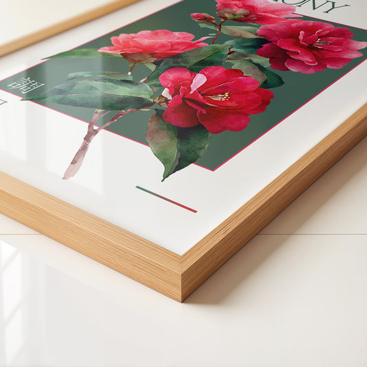 Blütenzweig Rot Aquarell