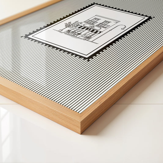 Café Illustration Streifenoptik