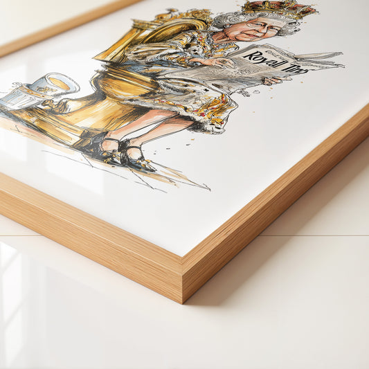 Königin Zeitung Cartoon Goldthron