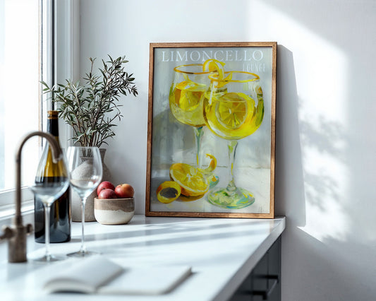 Limoncello Gläser Ölmalerei