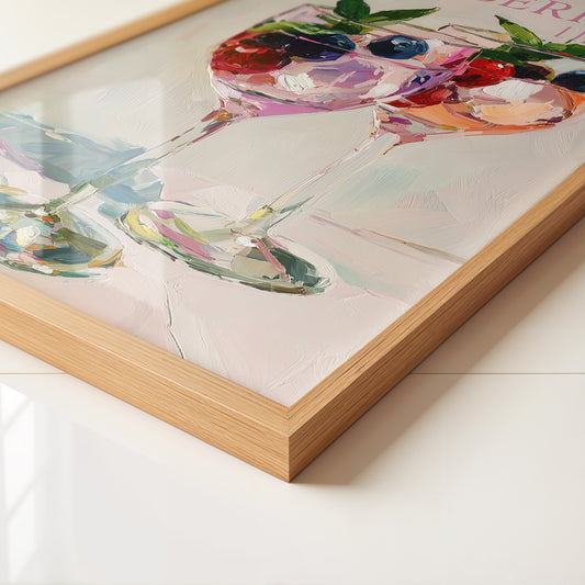 Beerencocktail Malerei Pastellfarben