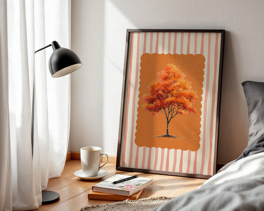 Herbstbaum Orangetöne Vintage