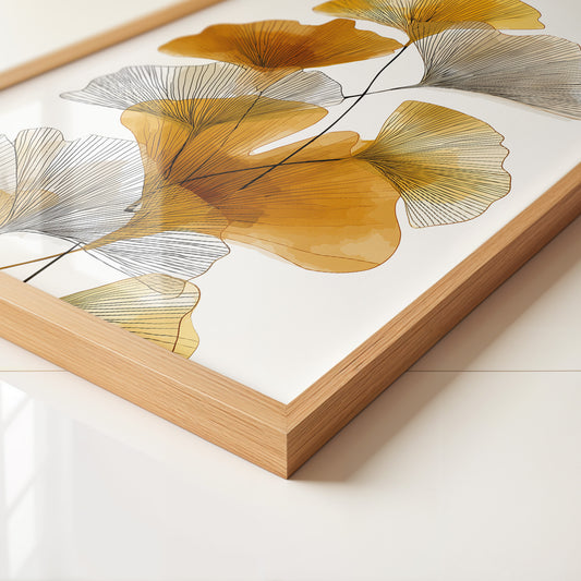 Ginkgo Blätter Aquarellkunst