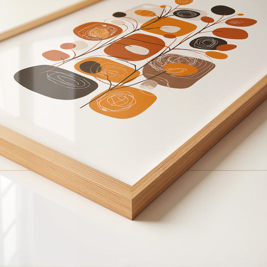 Abstrakte Blumen Braun Orange