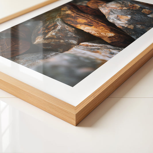 Stein Felsen Struktur Herbstlaub