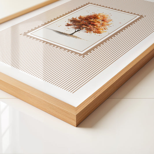 Baum Herbst Blätter Aquarell Stil