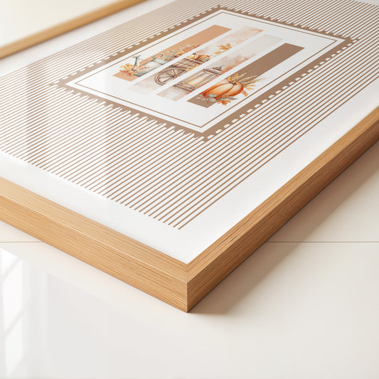 Herbst Kürbis Streifenmuster Rustikal