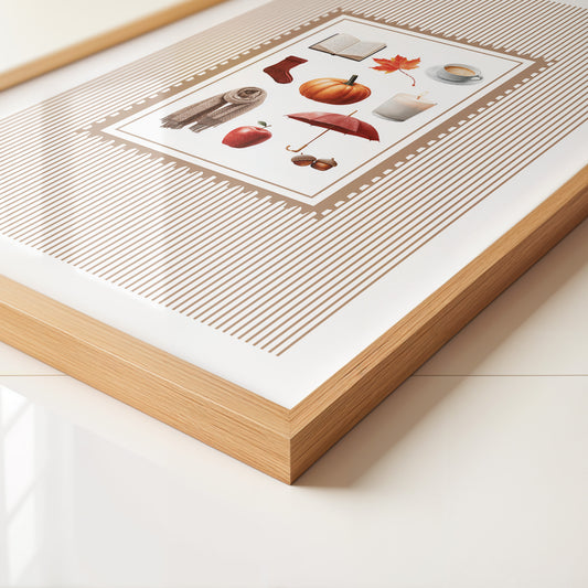 Herbst Symbole Collage Retro