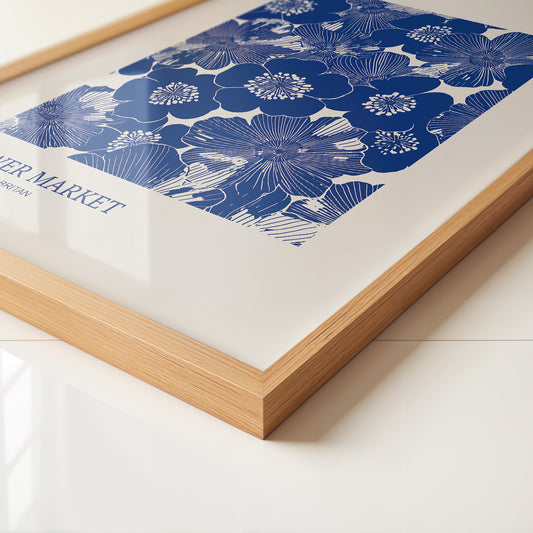 Blaue Blumen Vintage-Muster