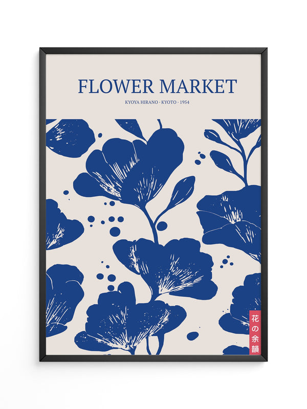 Blumen Blau Weiß Grafik