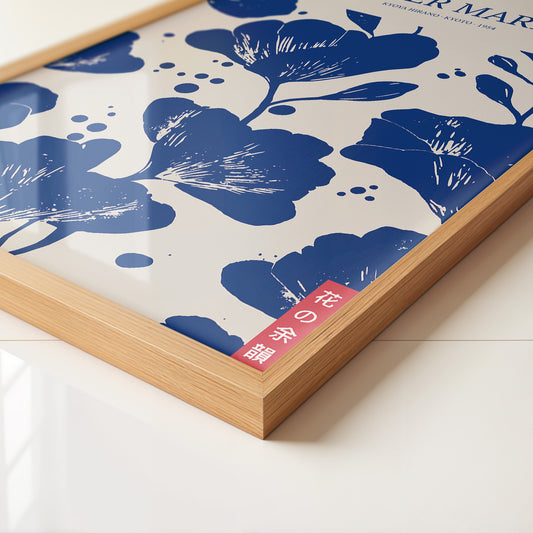 Blumen Blau Weiß Grafik