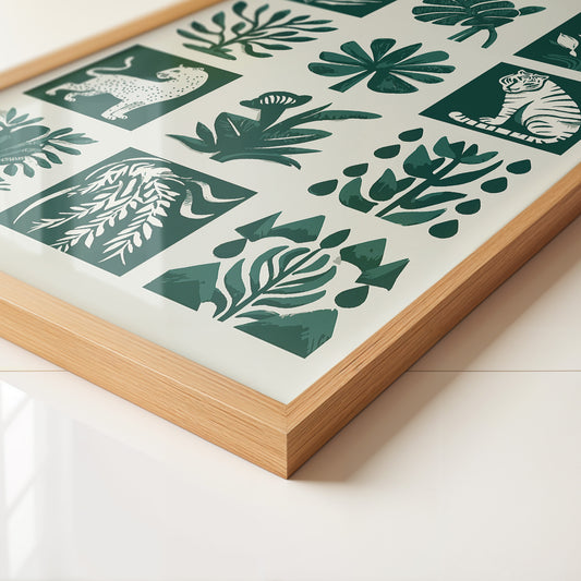 Tropische Flora Tiere Grafik